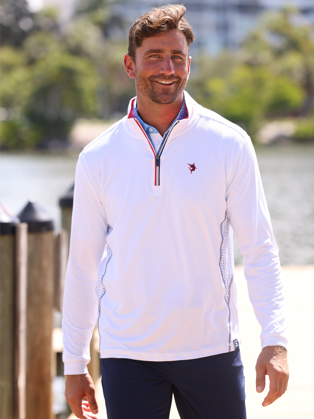 White Water Life Monterey Performance Quarter Zip — construction detail