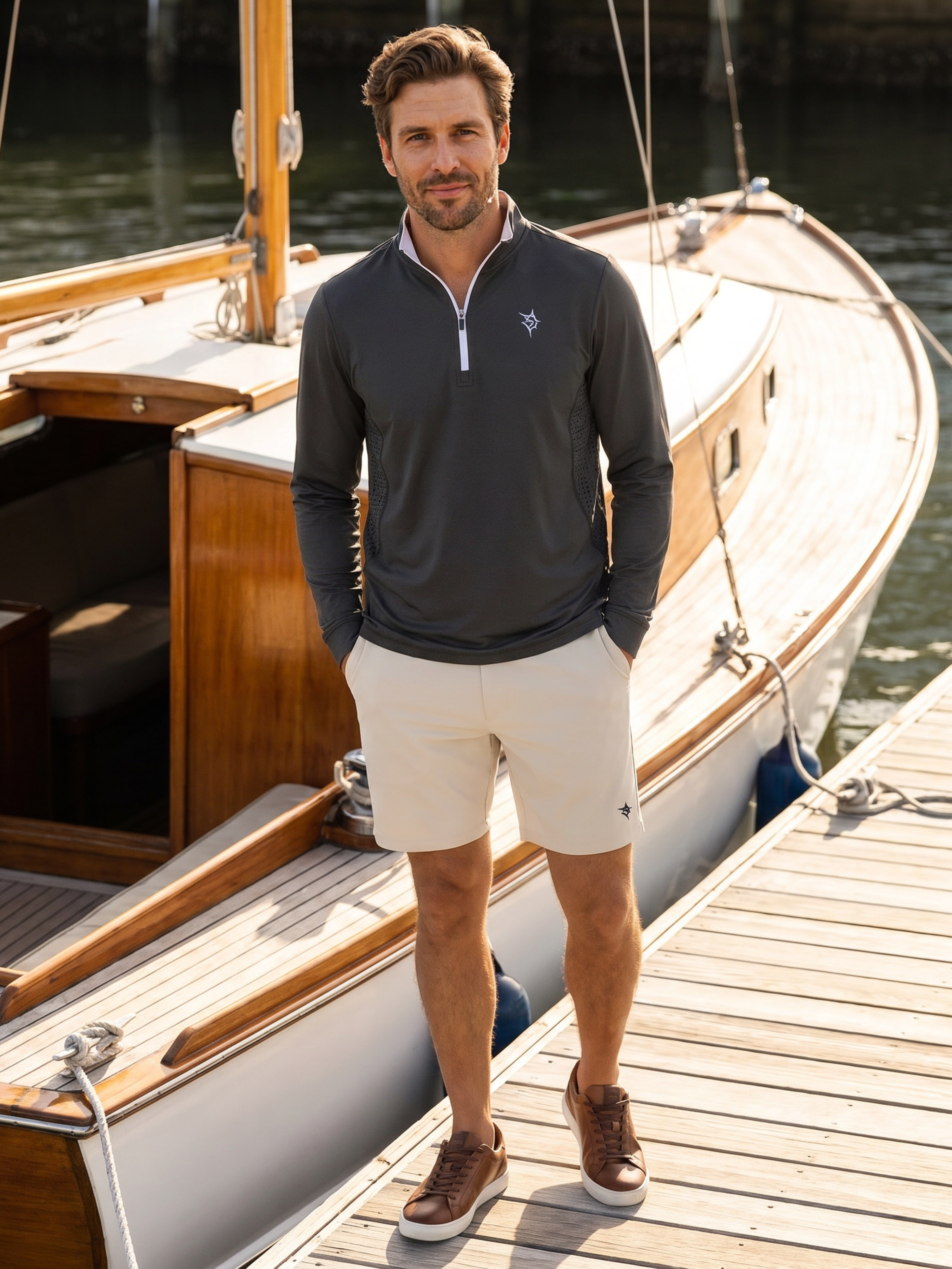 White Water Life Monterey Performance Quarter Zip — construction detail