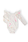 Mila & Rose ® Whimsical Wildflowers L/S Flutter Sleeve Leotard — main product shot