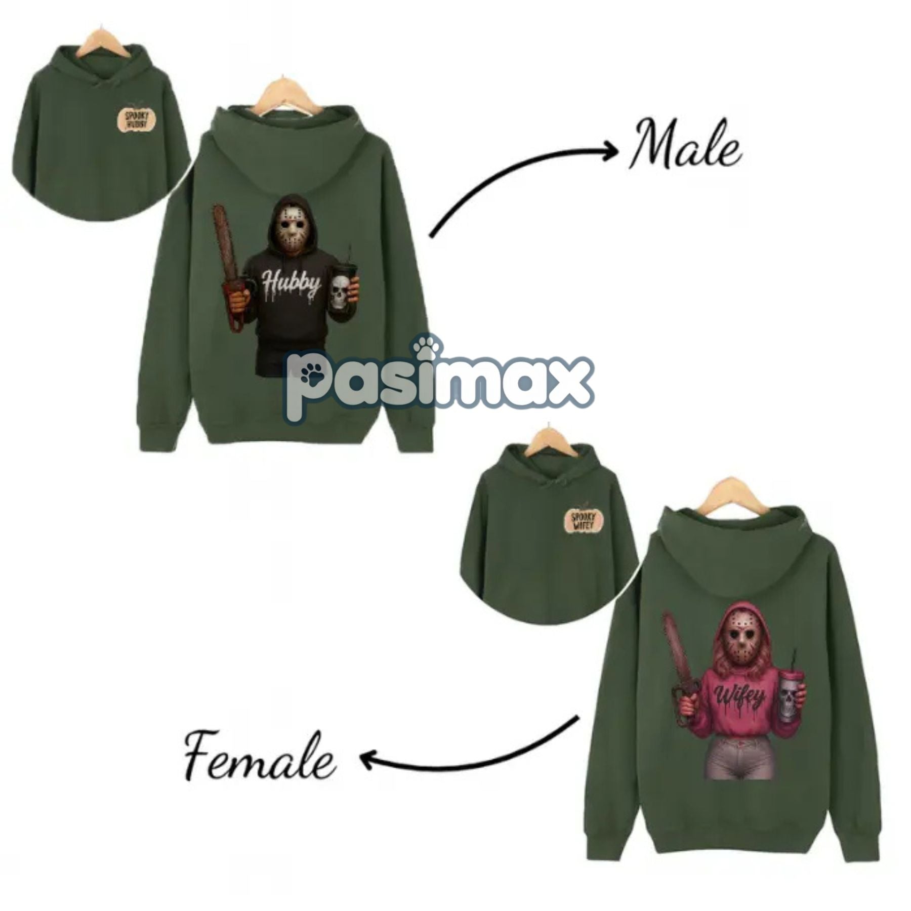 Pasimax Wifey & Hubby Jason Hoodie — main product shot