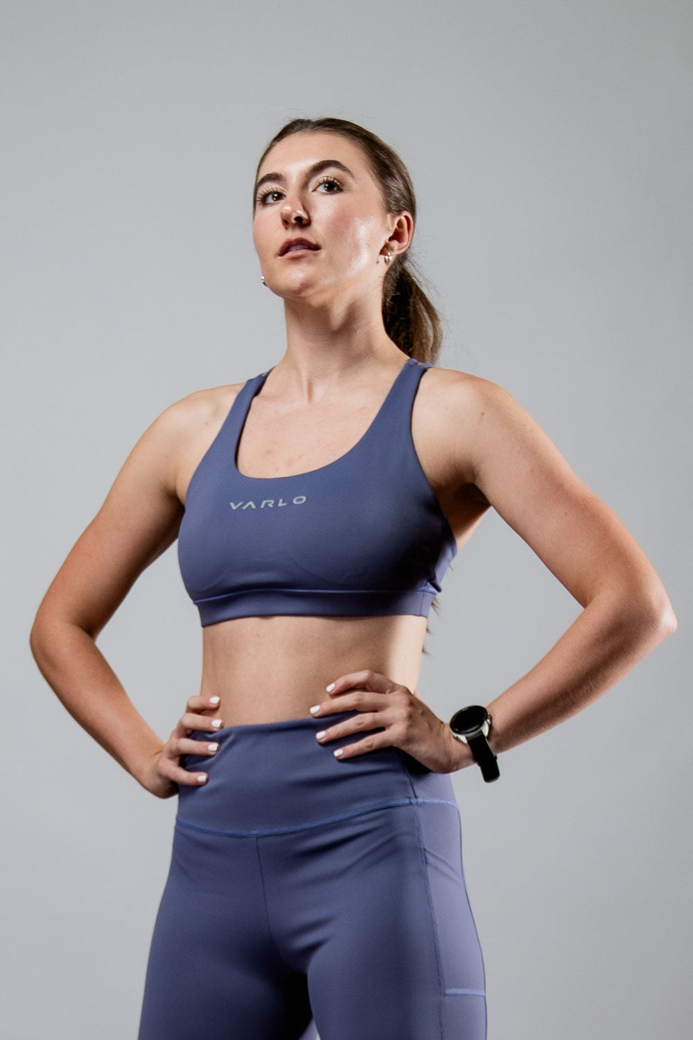 Varlo Women's SOHO Cross Back Sports Bra (Lilac Mist) — side view