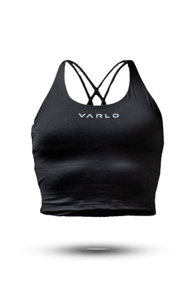 Women's SOHO Cross Back Crop Tank (Black)