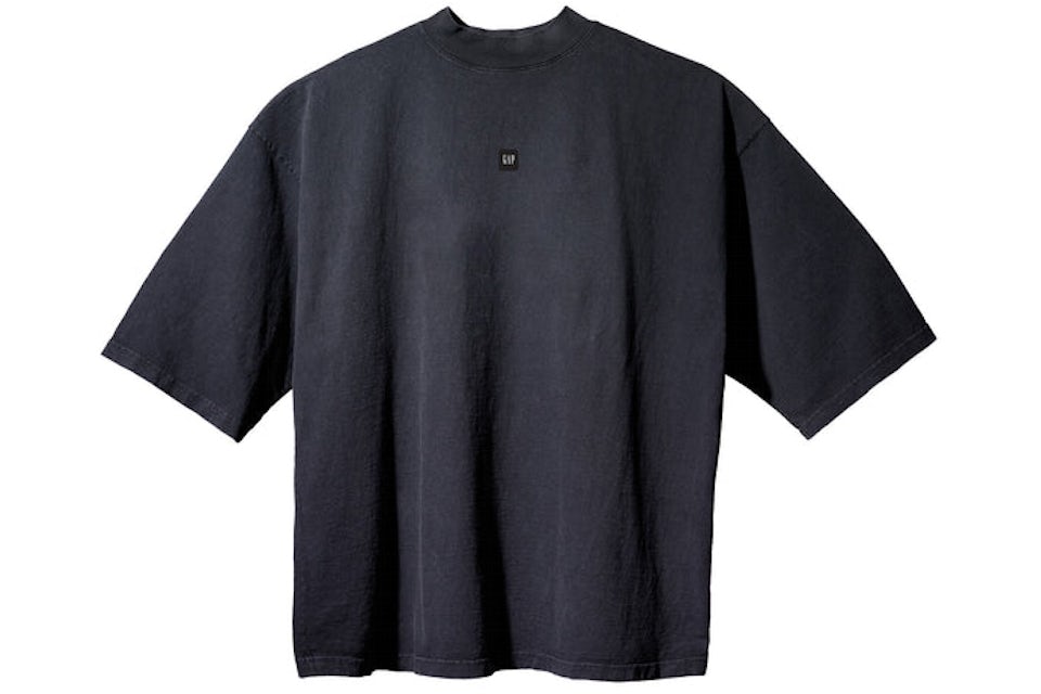 Phantom Marketplace Yeezy Gap Engineered by Balenciaga Logo 3/4 Sleeve Tee - Black — main product shot