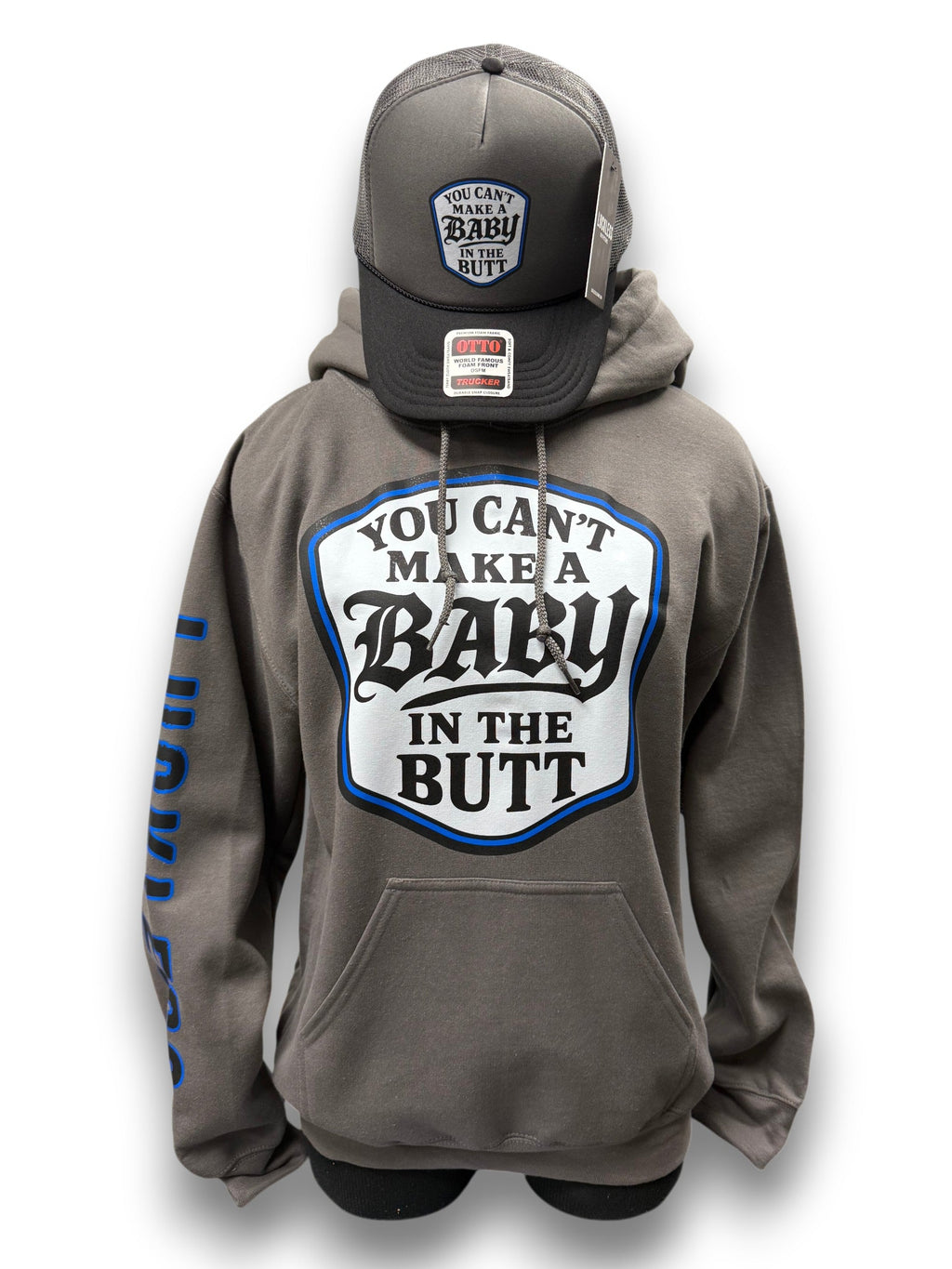 Luckless Outfitters You Cant Make A Baby In The Butt Hoodie — main product shot