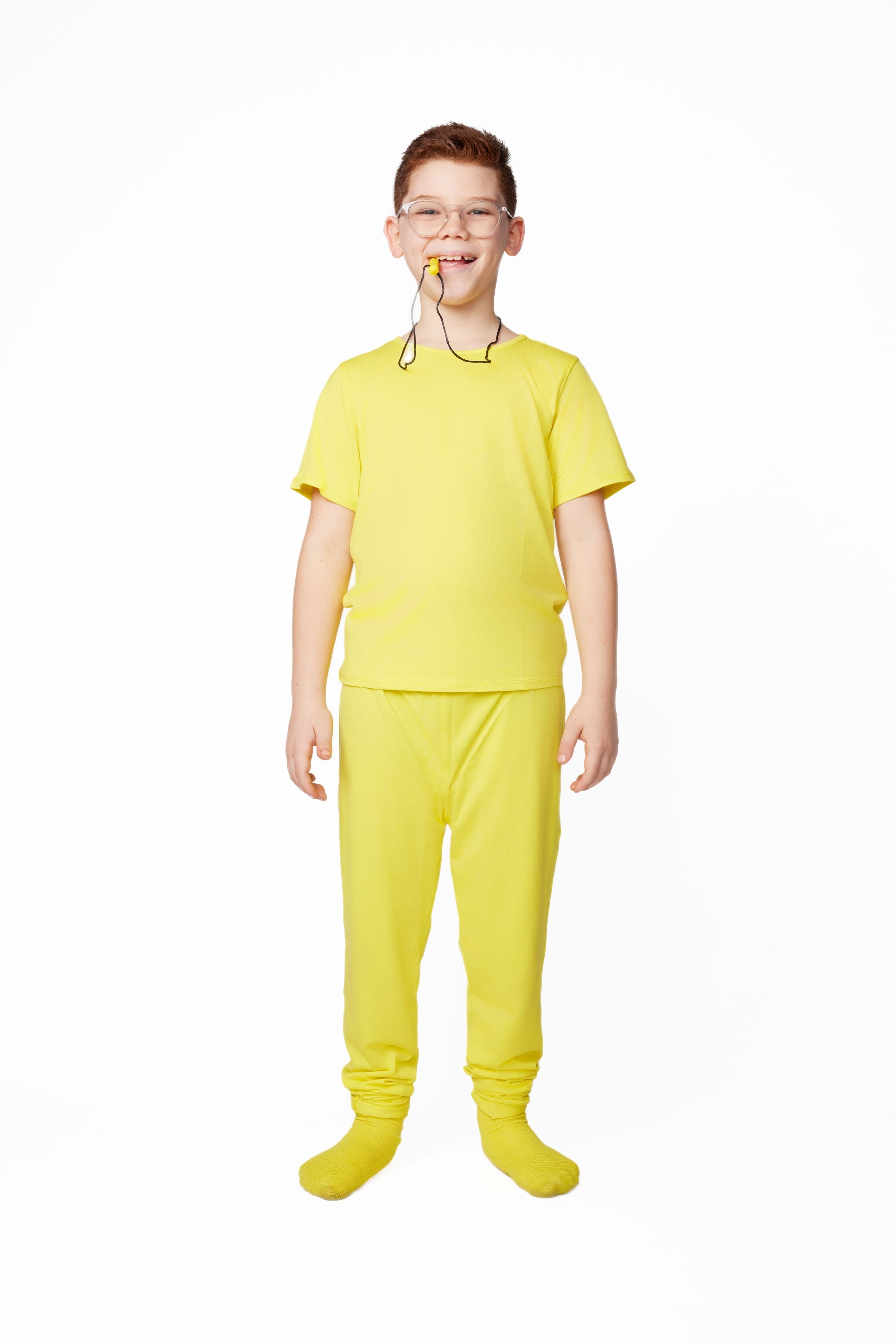 The Everday Sensory Friendly Yellow Tee w Chewy Necklace-- *actual chewy necklace design may vary, but color will match tee*