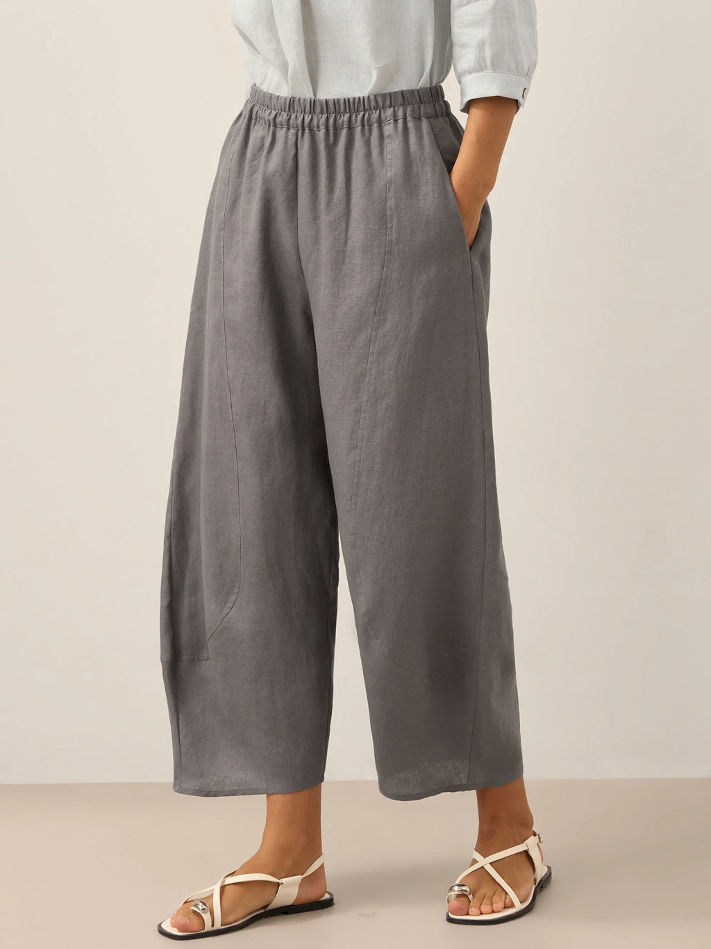 LINTICO 100% Linen Classic Ankle Pants ZOE — main product shot