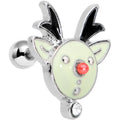 BodyCandy 16G 1/4 Clear Red Gem Reindeer Tragus Cartilage Earring — main product shot