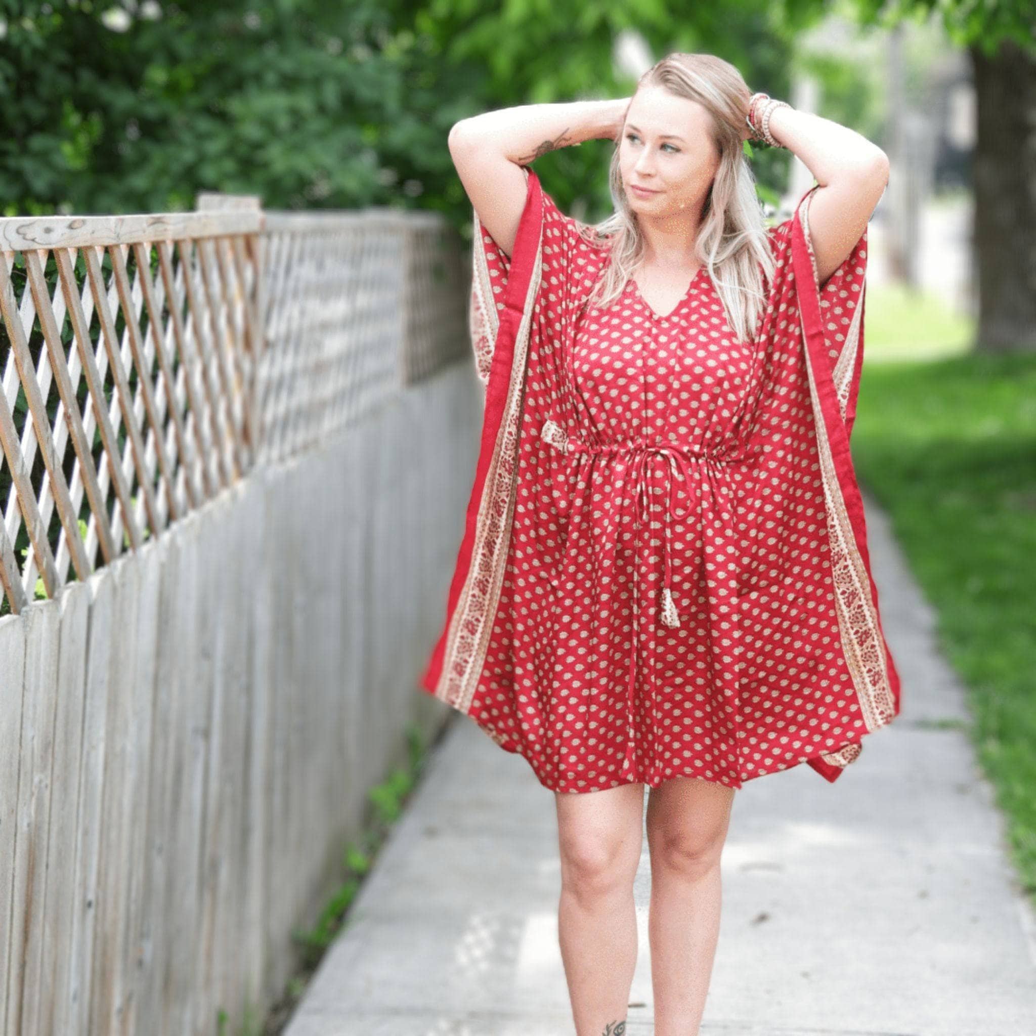 Darn Good Yarn Surplus Aanya Adjustable Short Kaftan — detail shot 6