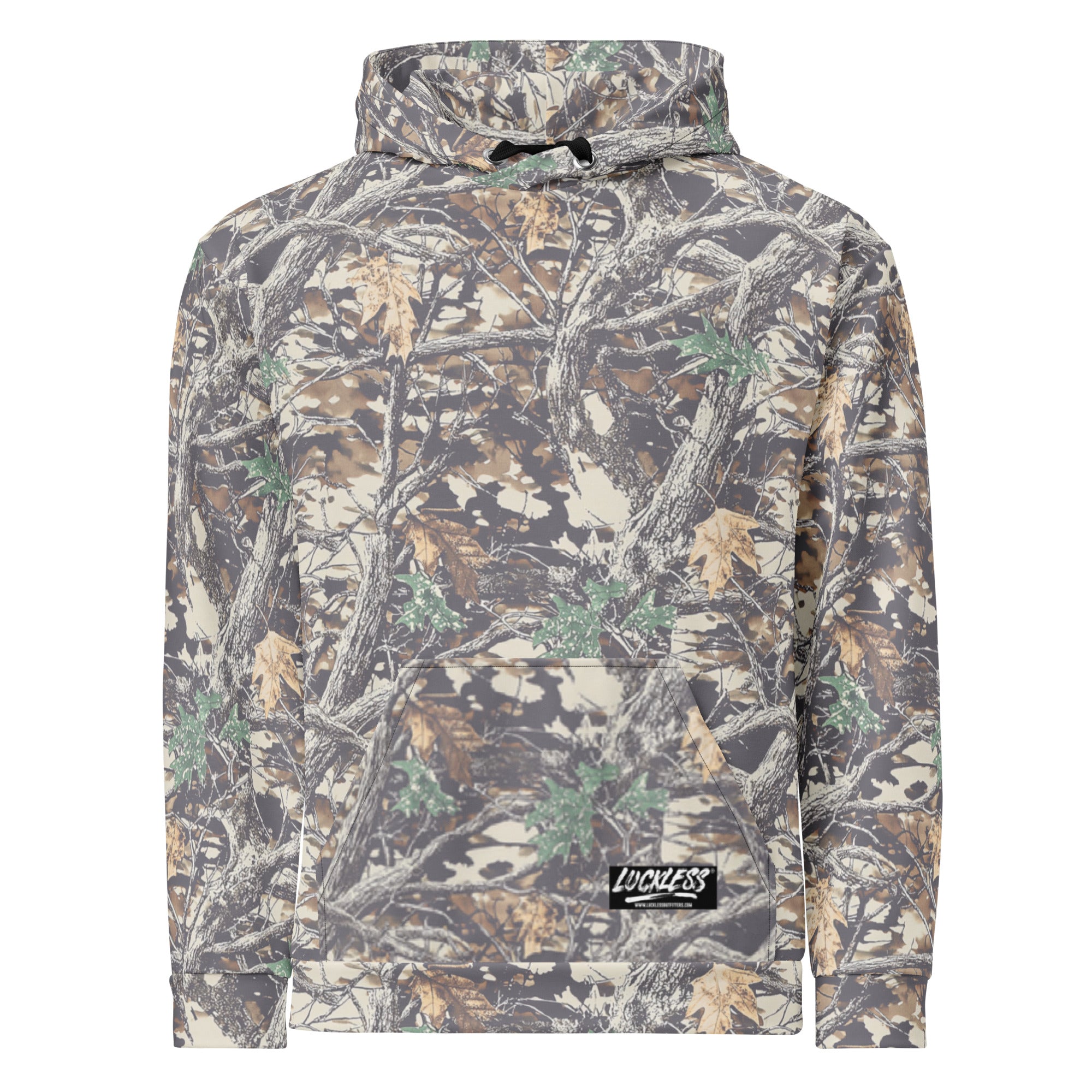 Luckless Outfitters Faded Camo Wide String Hoodie — main product shot