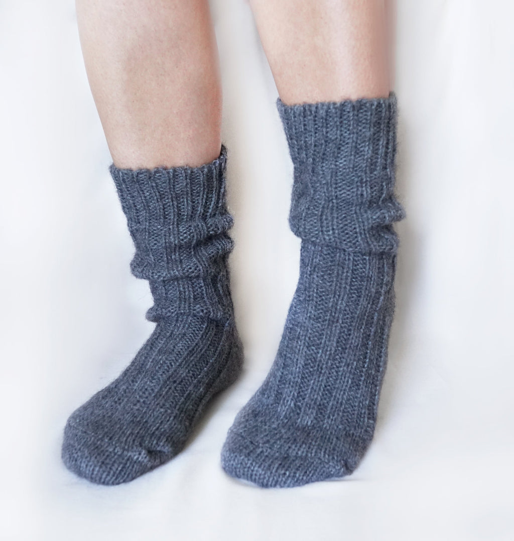 tittimitti tittimitti® Women’s Alpaca Wool Socks 1 Pair – Soft Warm Winter Crew Socks (Made in Italy) — back view