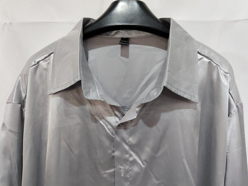 Mens Black Satin Dress Shirts