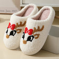 Santa Claus Cartoon Cotton Slippers - Warm Winter Furry Shoes for Couples