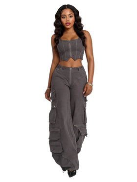 Low-Rise Twill Cargo Pant
