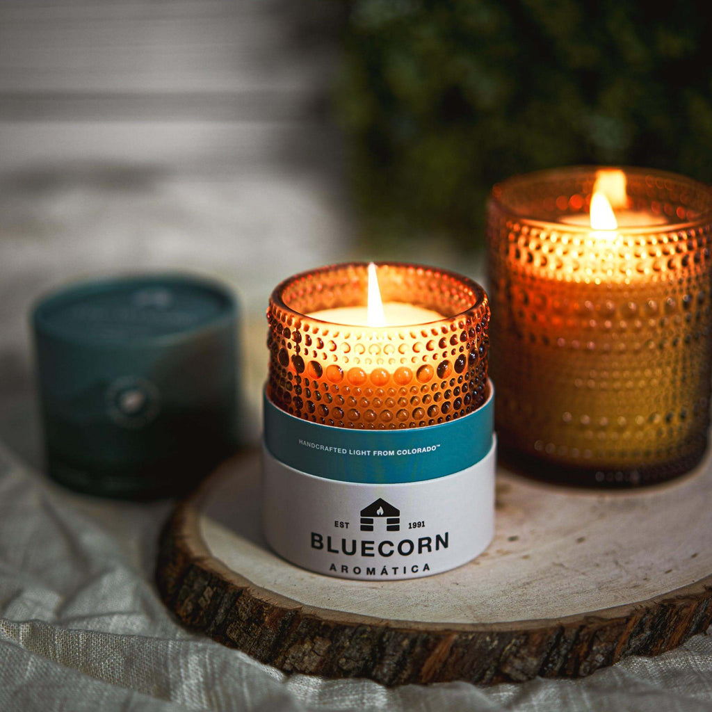 Bluecorn Candles Aromática Scented Candles — packaging or label