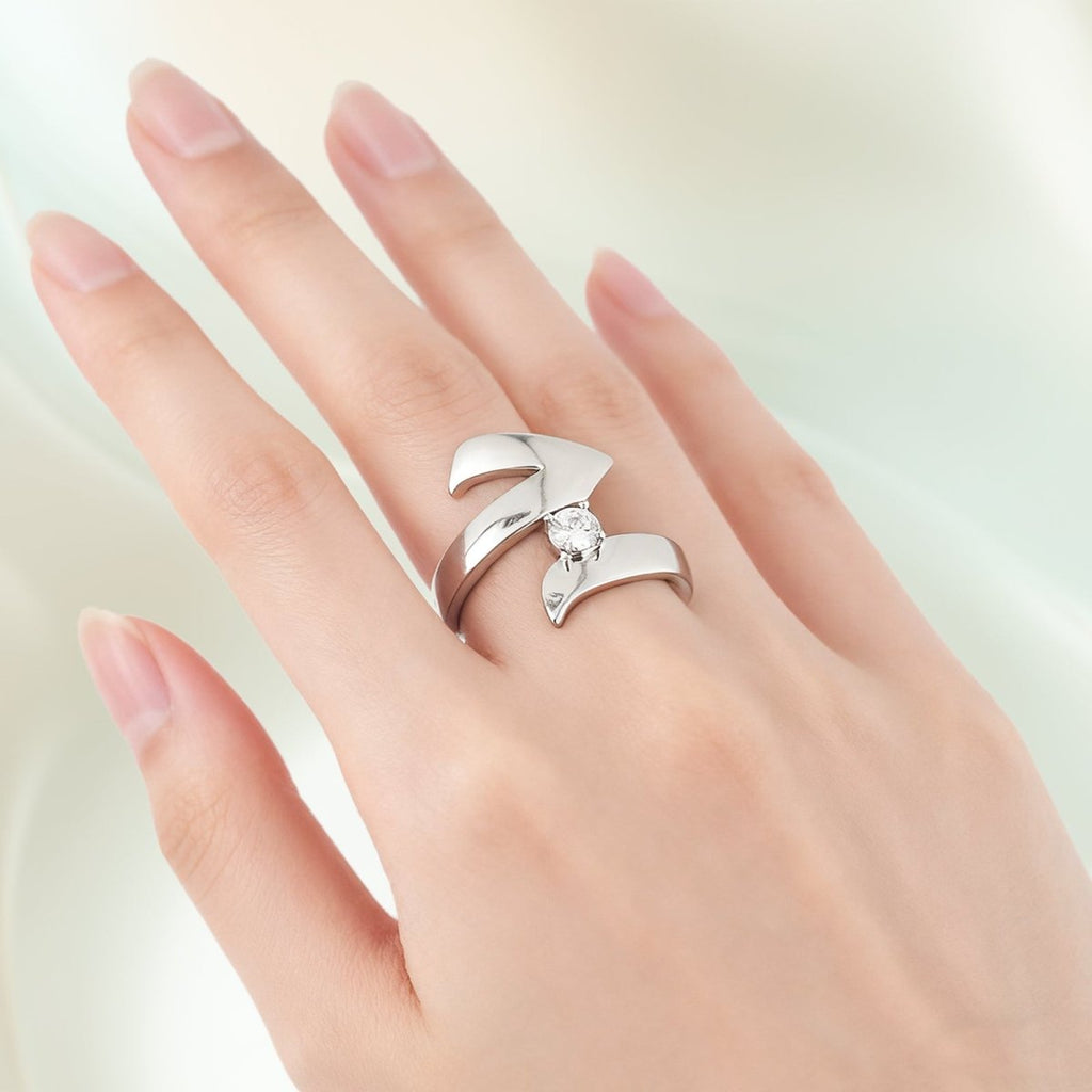 Mariam's Collection Artisan Asymmetric Diamond Ring Edgy Glamour for Standout Moments (MAC282) — main product shot