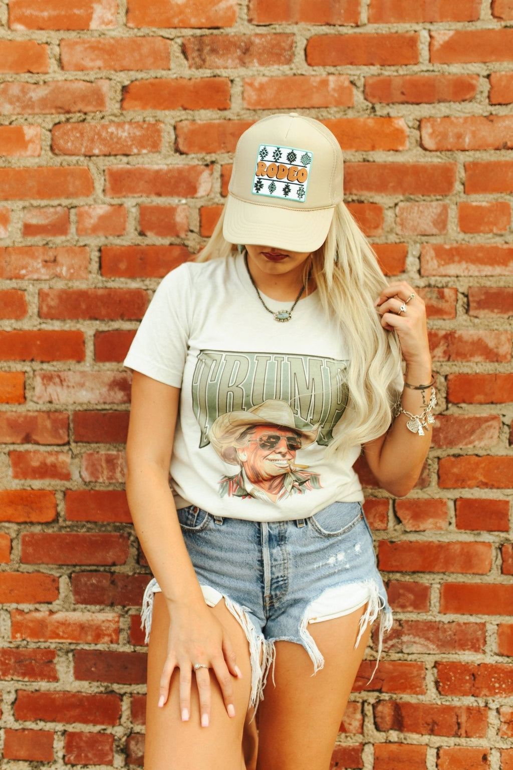 Wild Junkie Aztec Rodeo Patch Trucker Hat — lifestyle context
