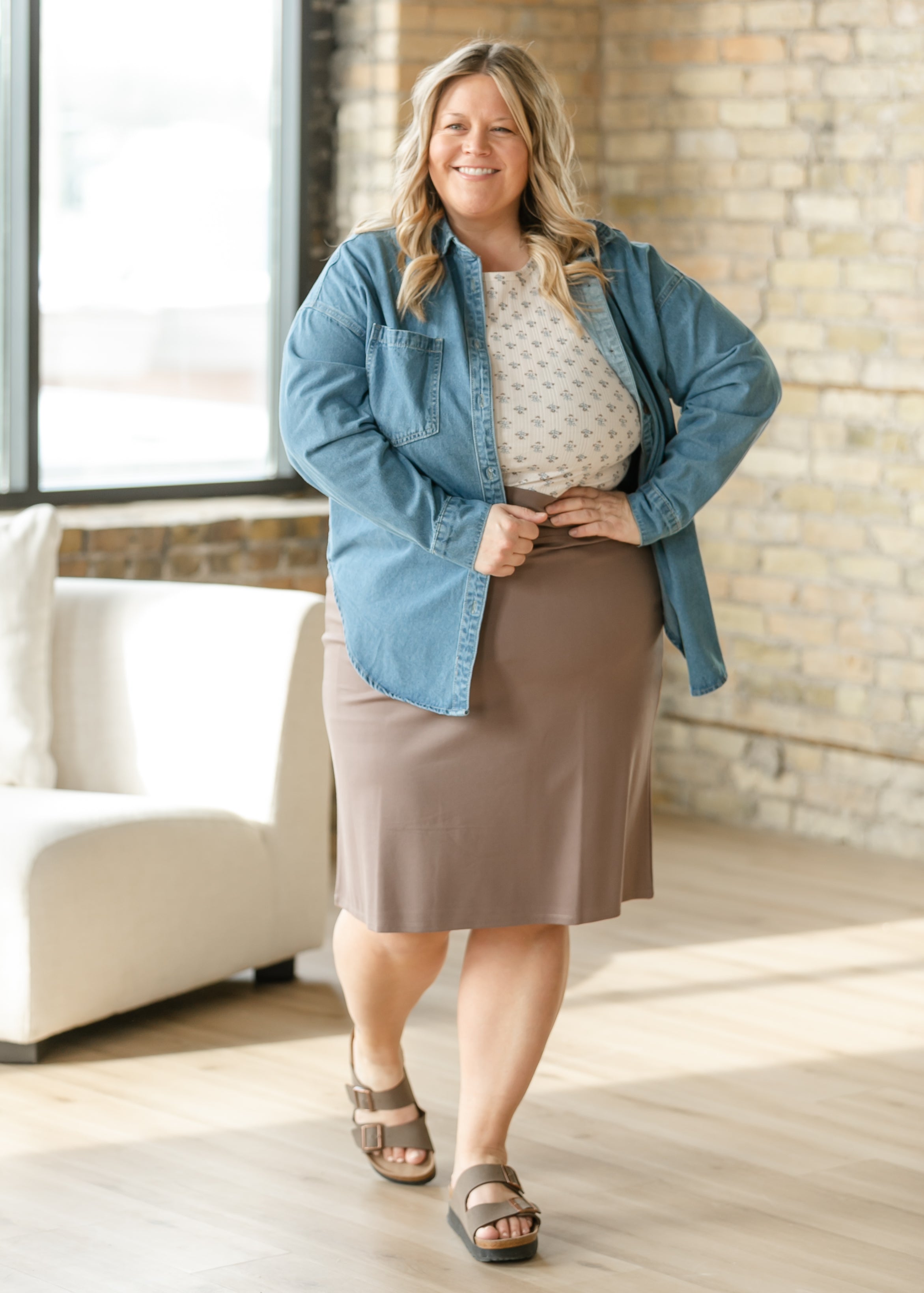 Inherit Co. Betty Denim Button Up Top — main product shot