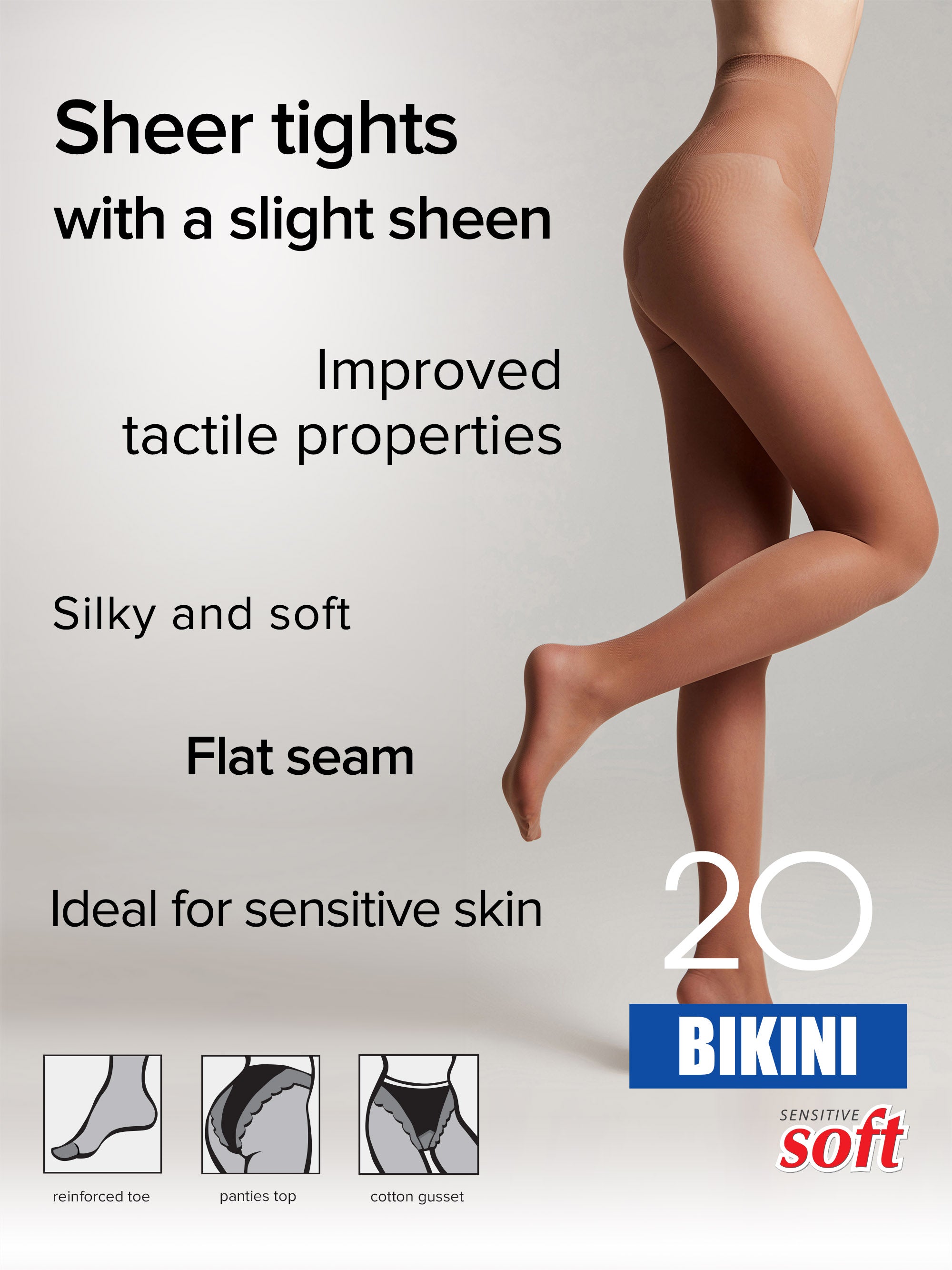 TheRanok.com Tights Conte Bikini 20 Den - Ajour Top — back view