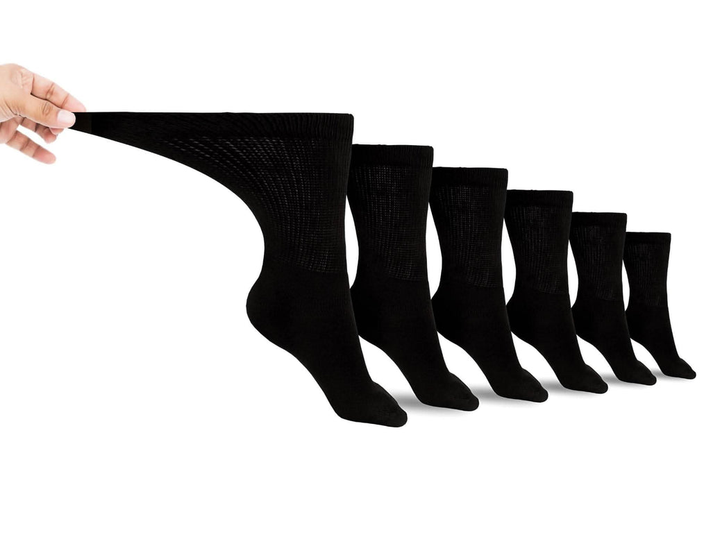 DSC Non-binding Cotton Diabetic Crew Socks (6-pair Pack) — detail close-up