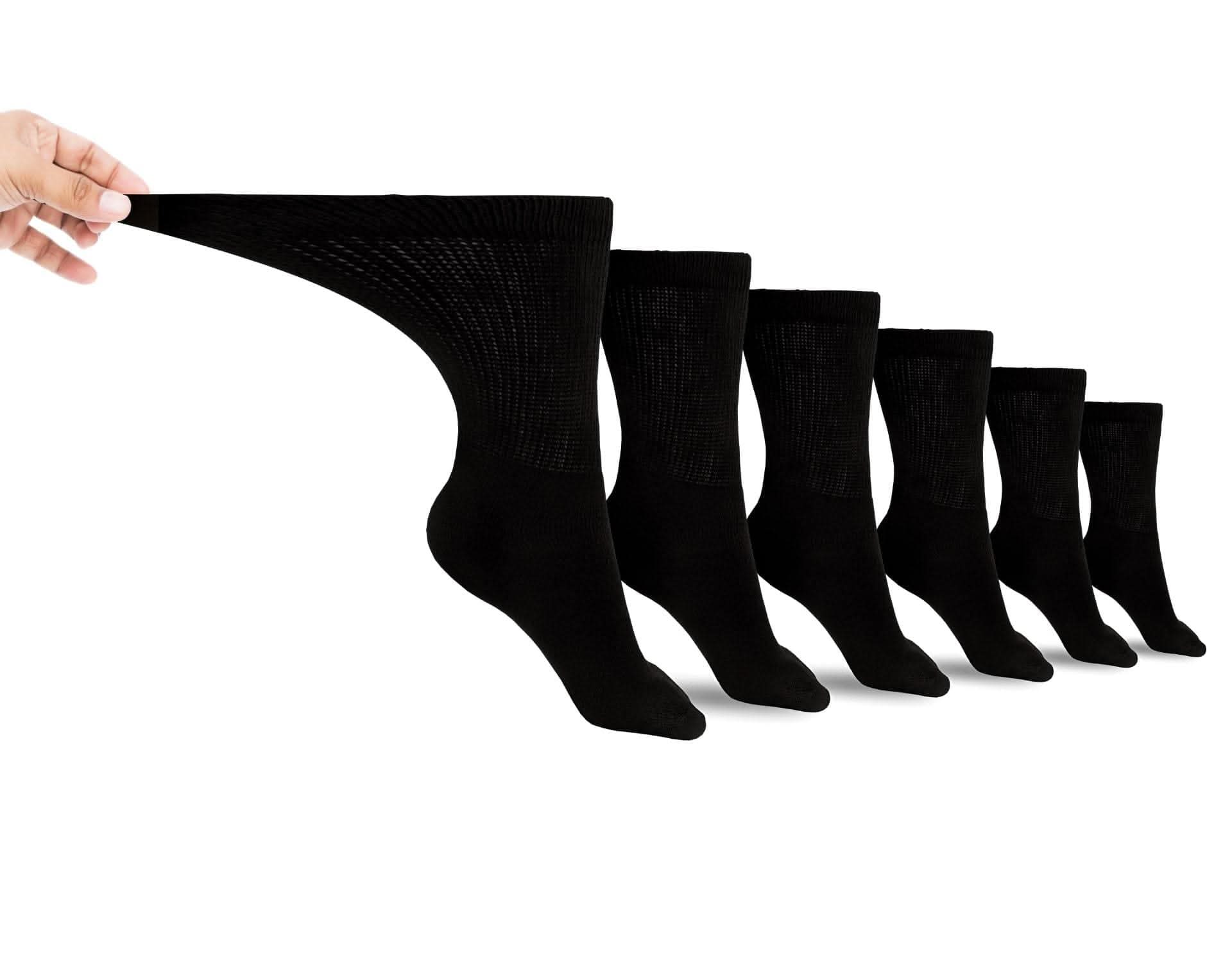 DSC Non-binding Cotton Diabetic Crew Socks (6-pair Pack) — detail close-up