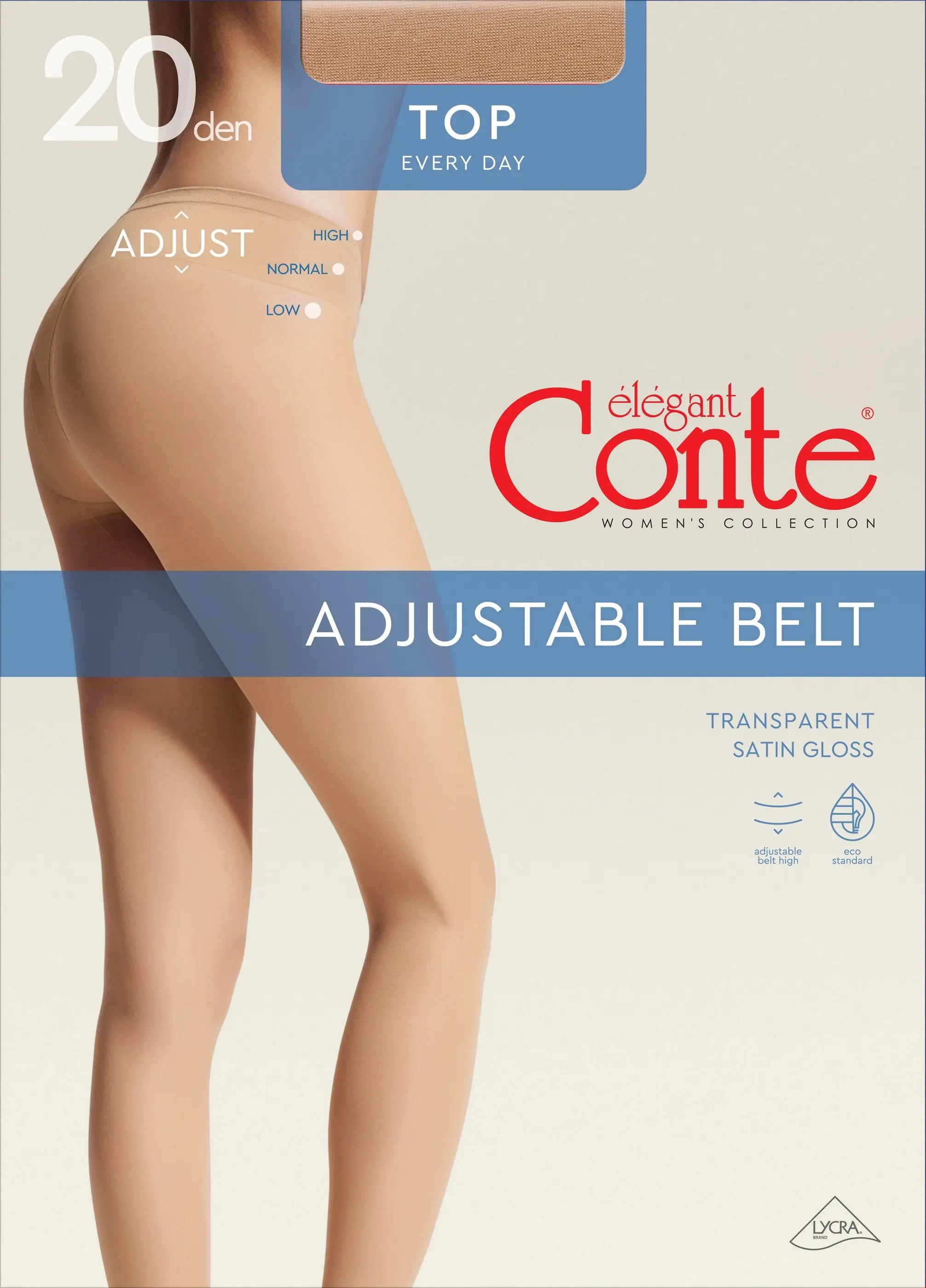 TheRanok.com Tights Conte Top 20 Den - Low Waist Adjustable Belt — comparison shot