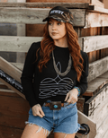 Wild Junkie Black Boot Stitch Graphic Sweatshirt — main product shot