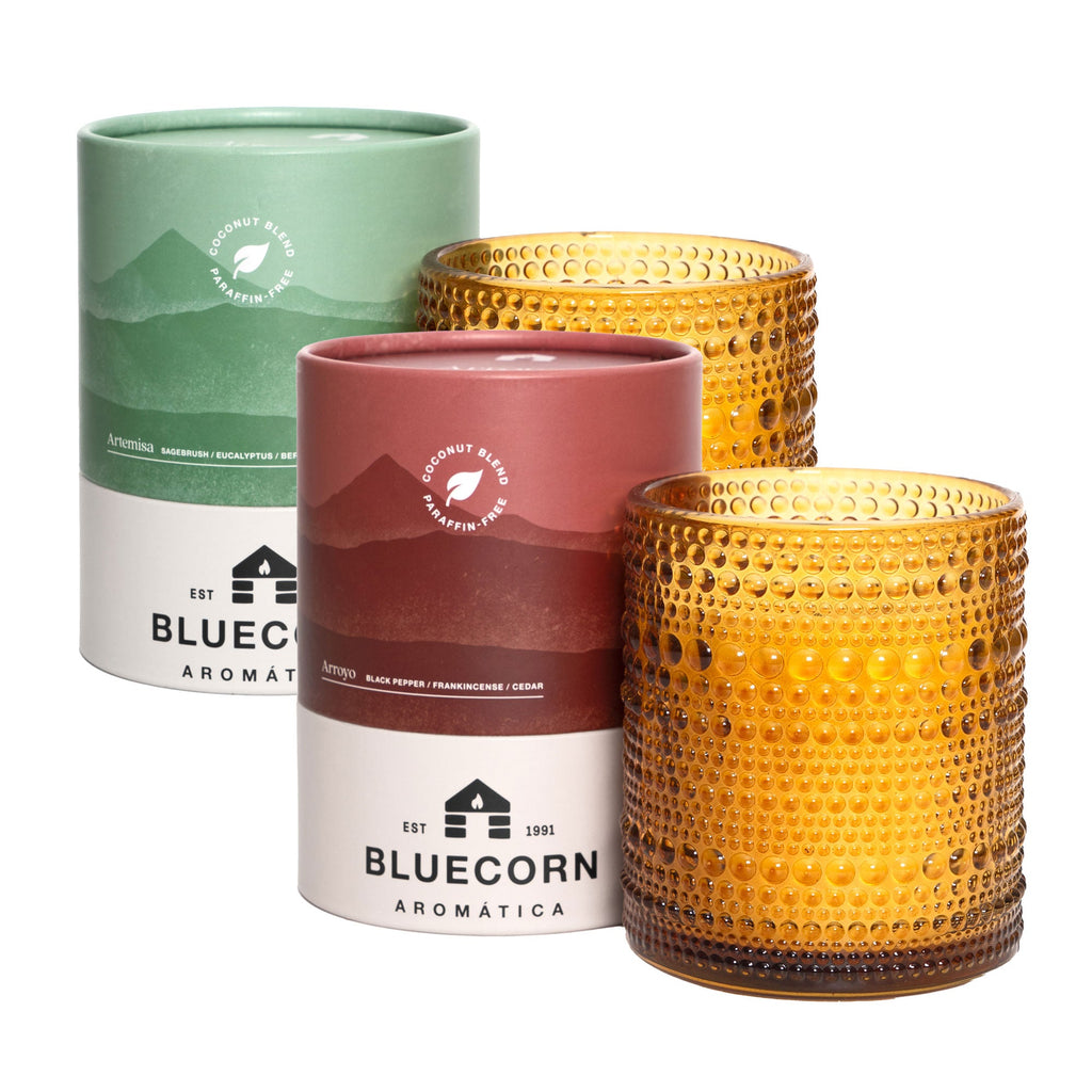 Bluecorn Candles Fall Scented Candle Pair: Sage & Spice Aromática — main product shot