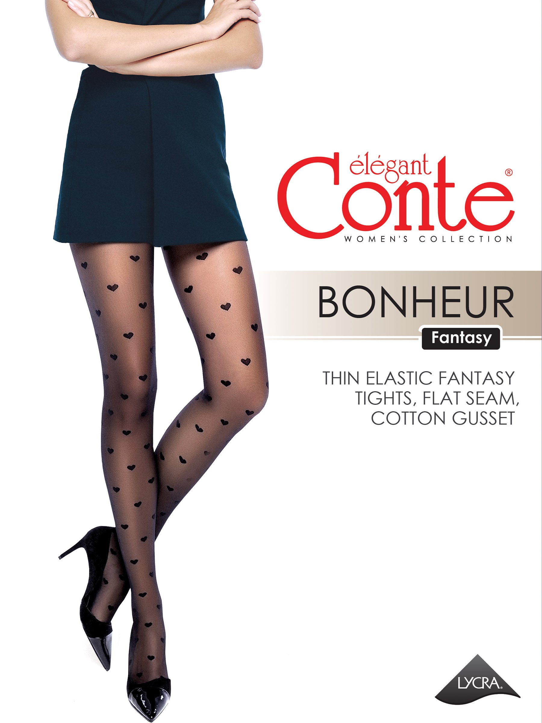 TheRanok.com Fantasy Tights Conte Bonheur - Hearts Pattern — size reference