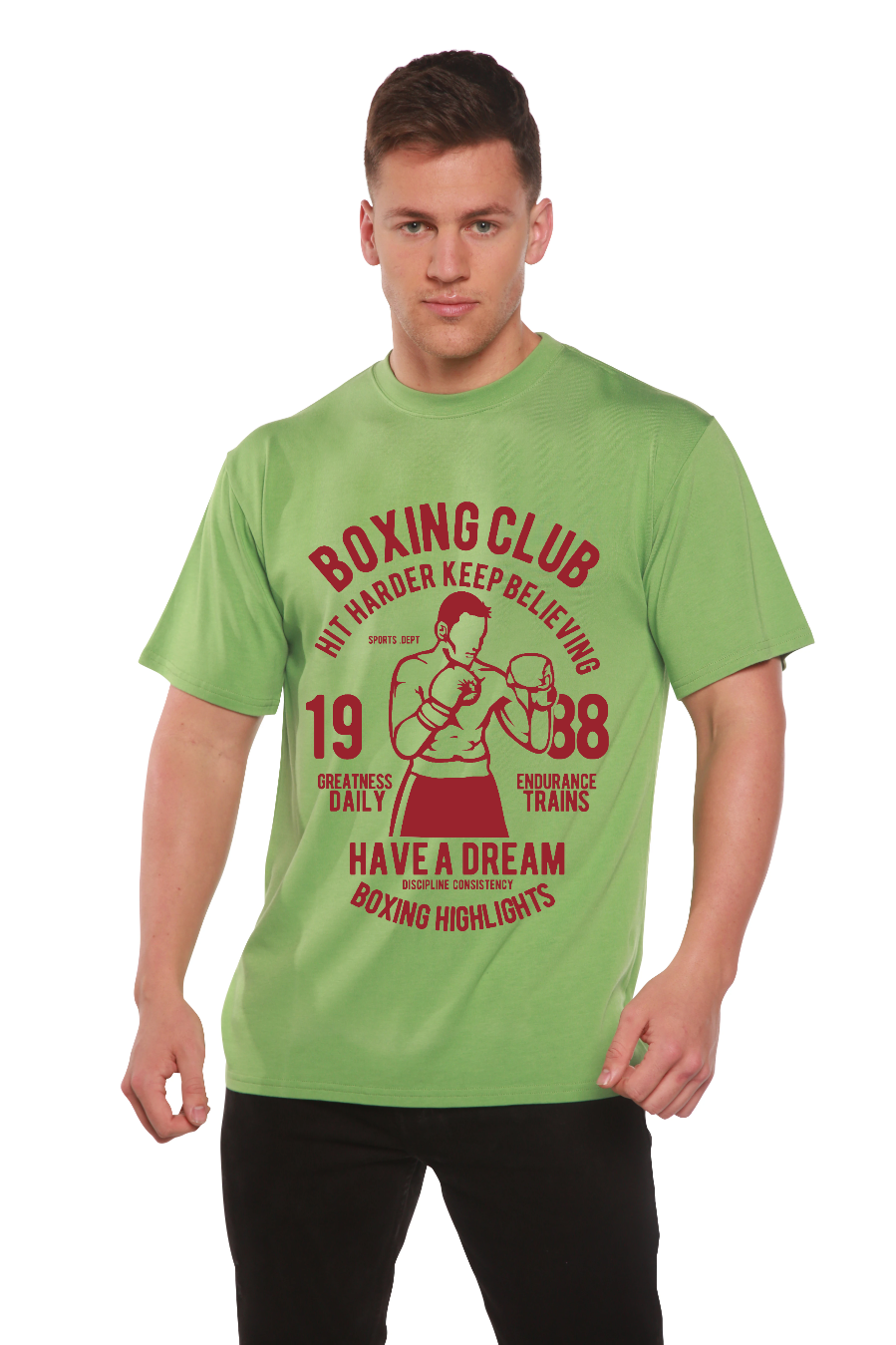 Spun Bamboo Boxing Club Men's Bamboo Viscose/Organic Cotton Short Sleeve Graphic T-Shirt — back view