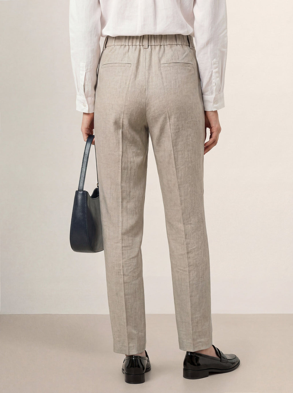 LINTICO Linen Tailored Straight Full Length Pants LANDON — comparison shot