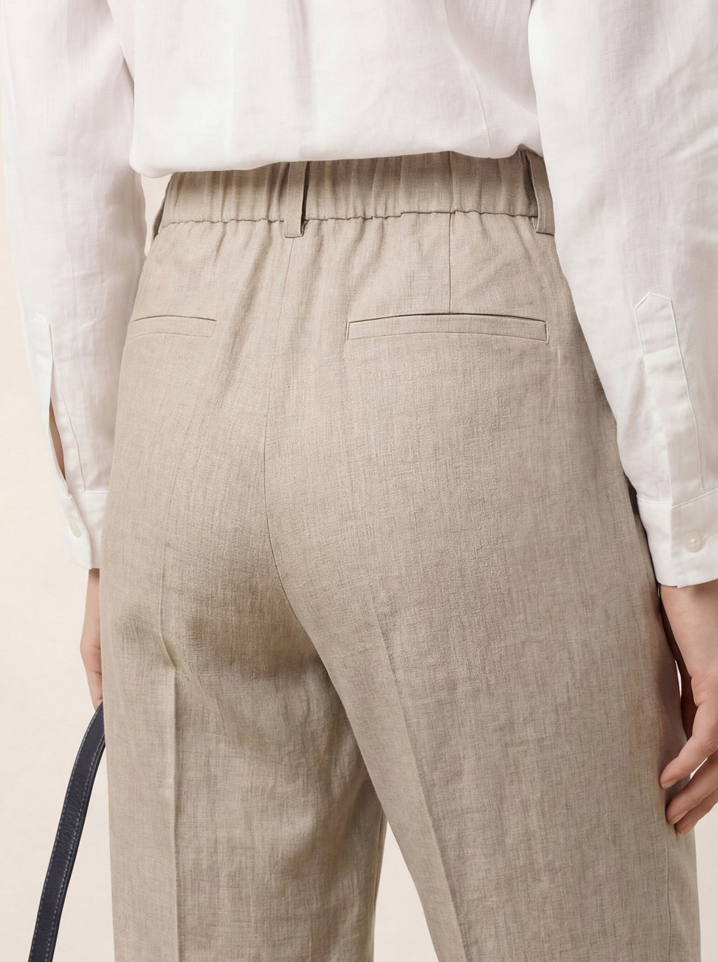 LINTICO Linen Tailored Straight Full Length Pants LANDON — feature highlight