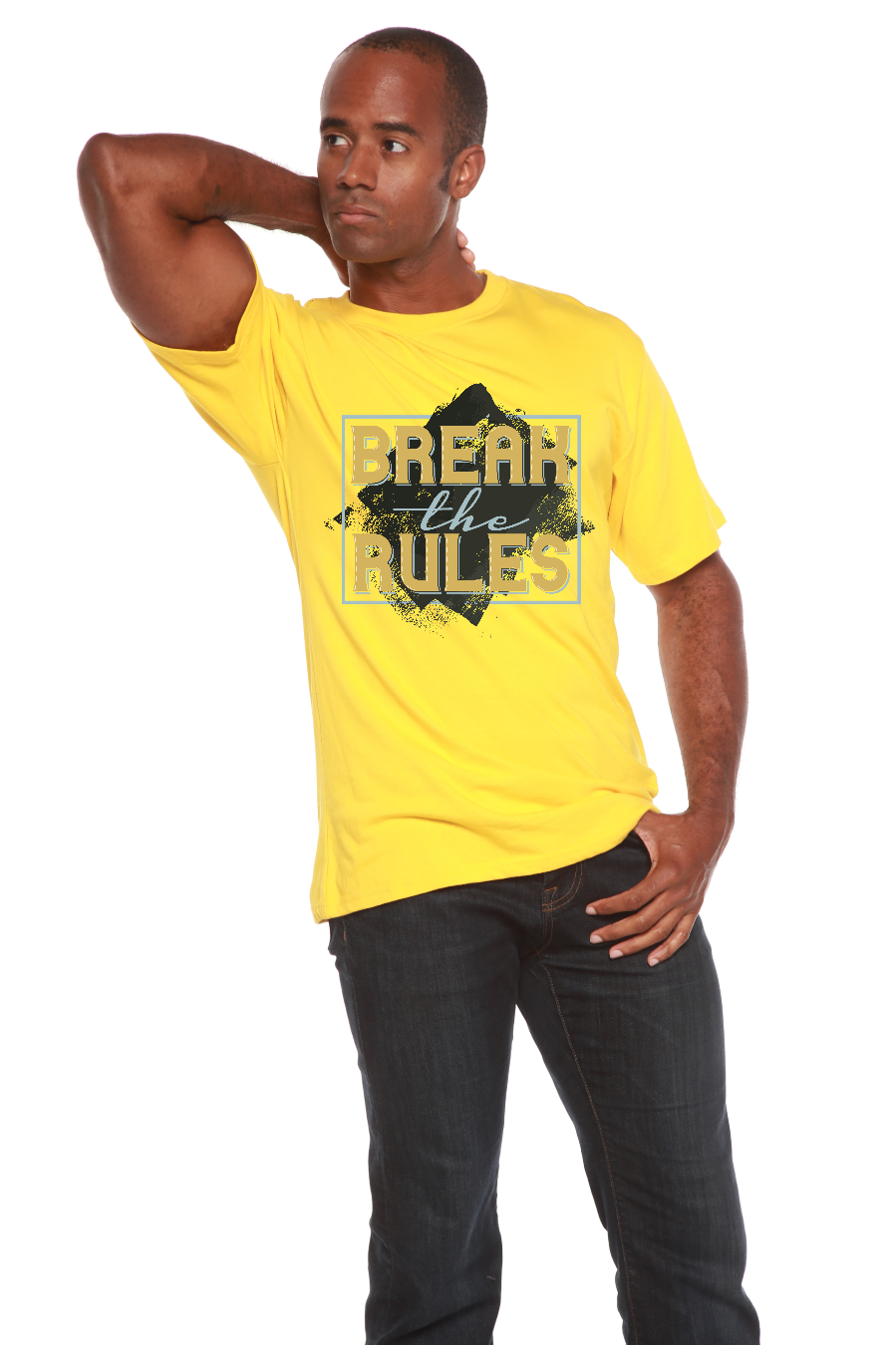 Spun Bamboo Break the Rules Men's Bamboo Viscose/Organic Cotton Short Sleeve Graphic T-Shirt — lifestyle context