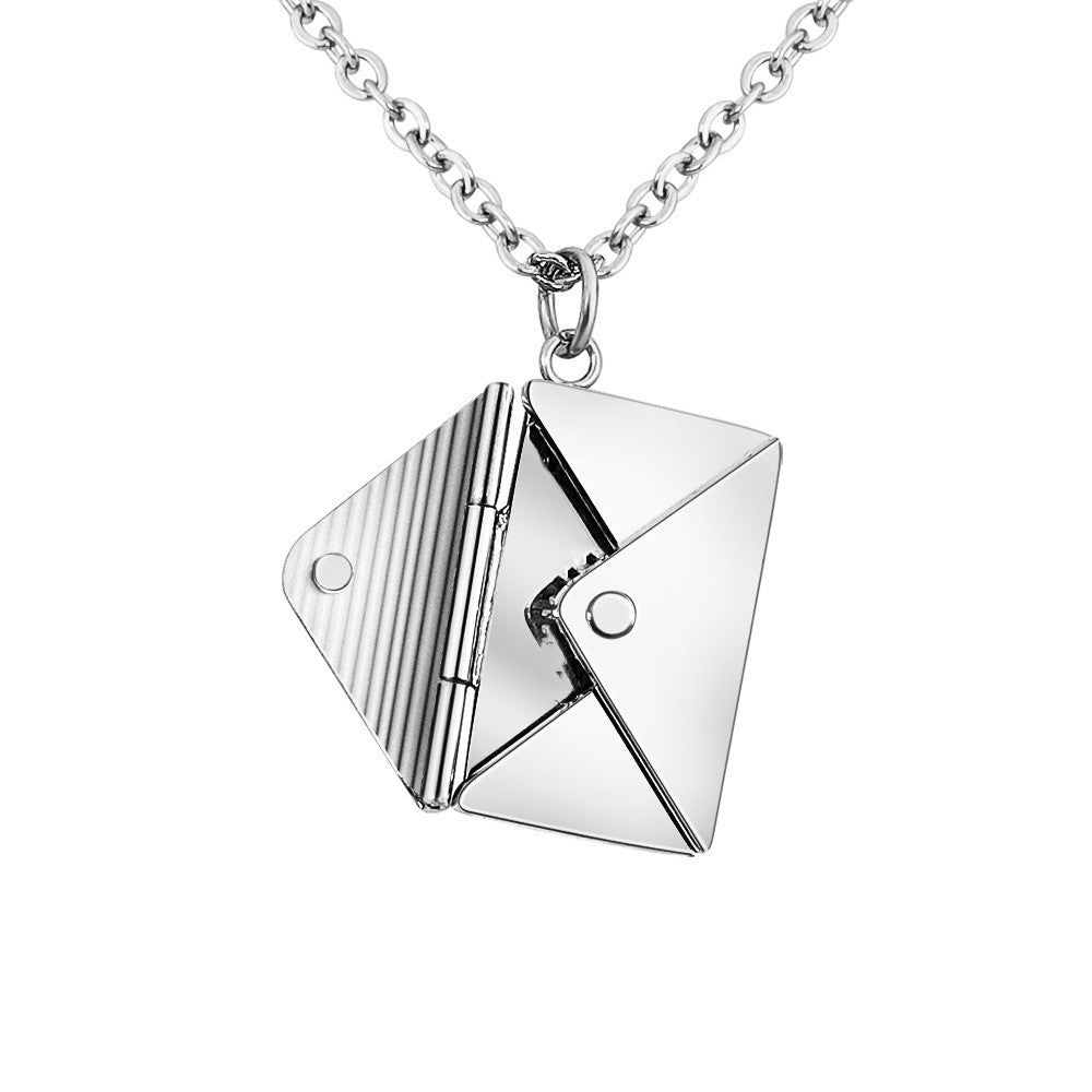 SORI STYLE Envelope Locket Necklace - Personalized Love Letter Jewelry — size reference