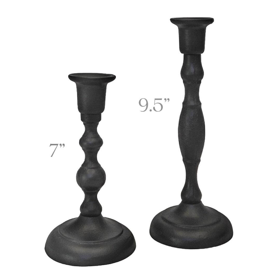 Bluecorn Candles Taper Candle Holders - Handcrafted Cast Iron — packaging or label