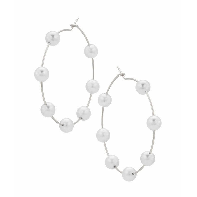Mariam's Collection Chic Pearl Earrings Hoop Oversized Earrings (MAC320) — flat-lay composition