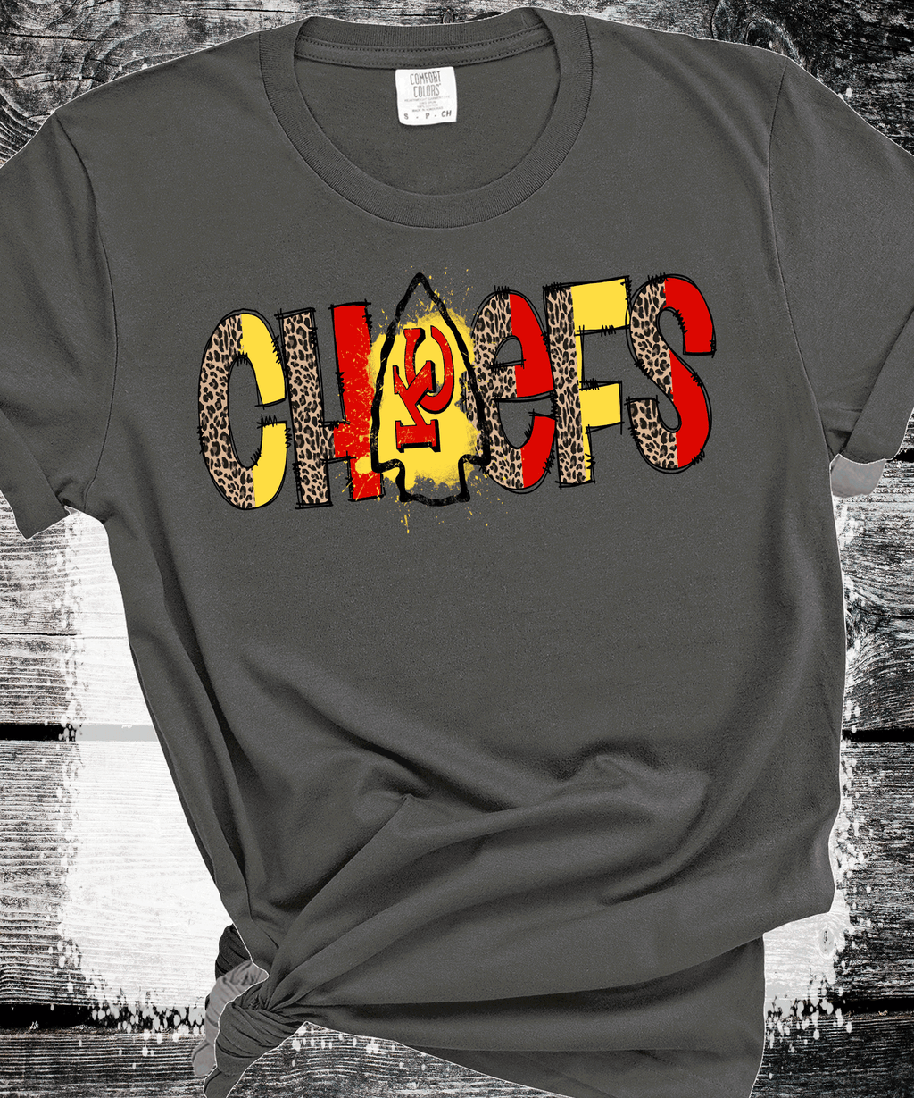 A Blessed Texas Mess Boutique Chiefs Leopard print Football Sweatshirt, Chiefs T-shirt And Hoodie, Trending… — detail shot 6