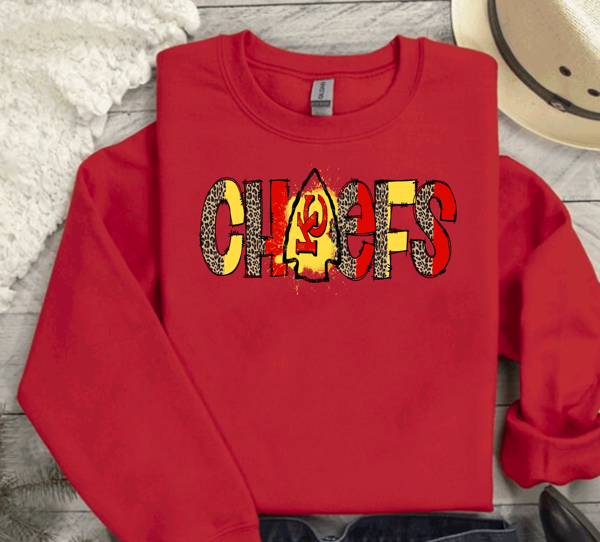A Blessed Texas Mess Boutique Chiefs Leopard print Football Sweatshirt, Chiefs T-shirt And Hoodie, Trending… — dtf / graphic shirts category context