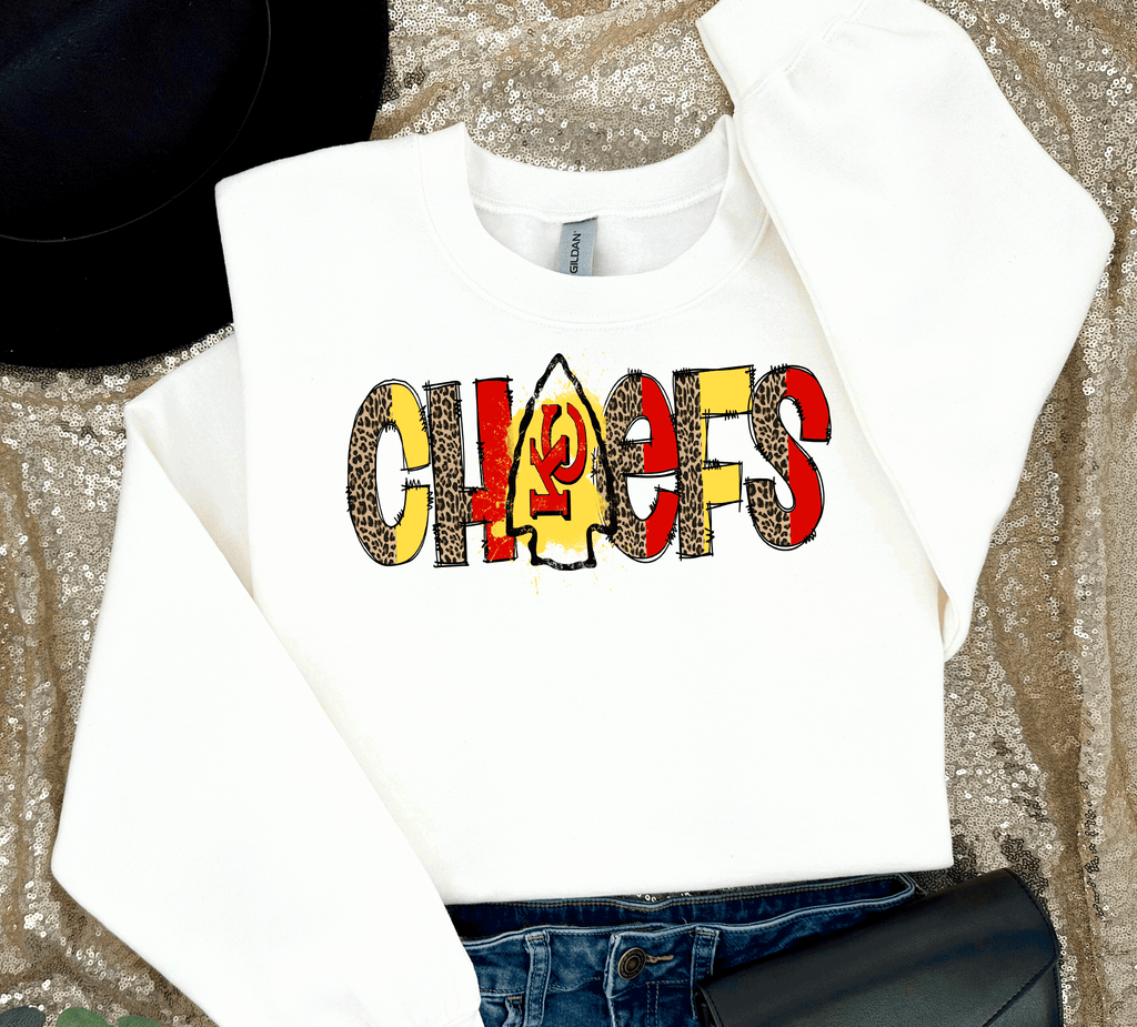 A Blessed Texas Mess Boutique Chiefs Leopard print Football Sweatshirt, Chiefs T-shirt And Hoodie, Trending… — construction detail