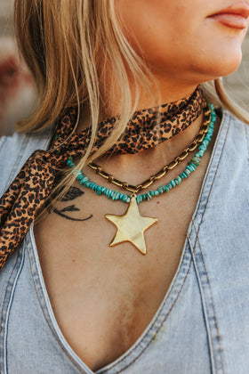 Chunky Chain Gold Star Necklace