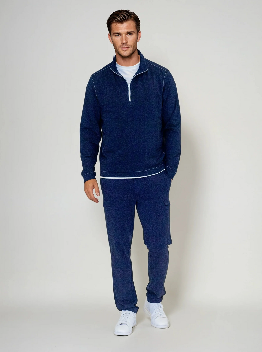 Buki Buki Cinqo Travel Half Zip 2-Pack - Navy/White — size reference