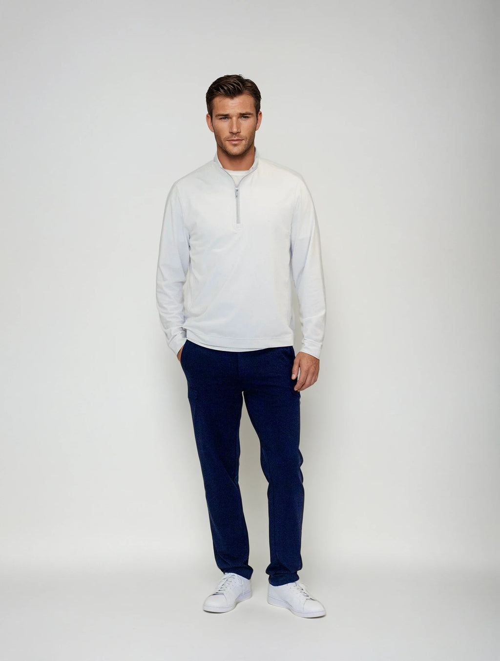 Buki Buki Cinqo Travel Half Zip 2-Pack - Navy/White — side view
