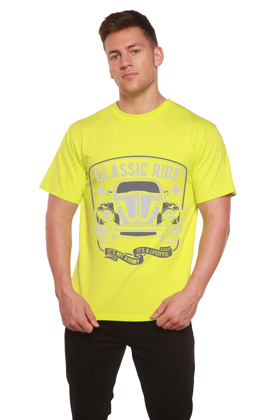 Spun Bamboo Classic Ride Men's Bamboo Viscose/Organic Cotton Short Sleeve Graphic T-Shirt — color detail