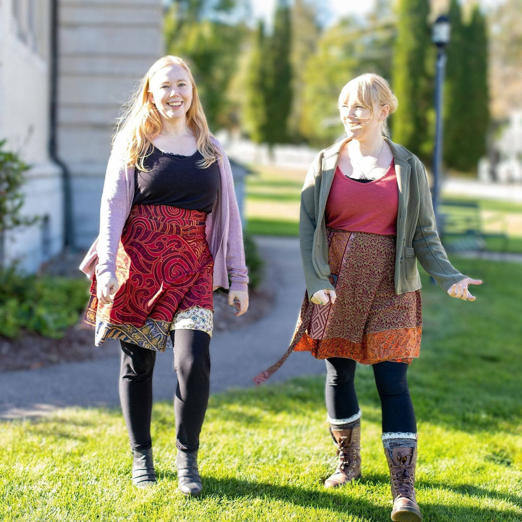Darn Good Yarn Knee-Length: "Mini" Sari Wrap Skirts — fabric or material detail