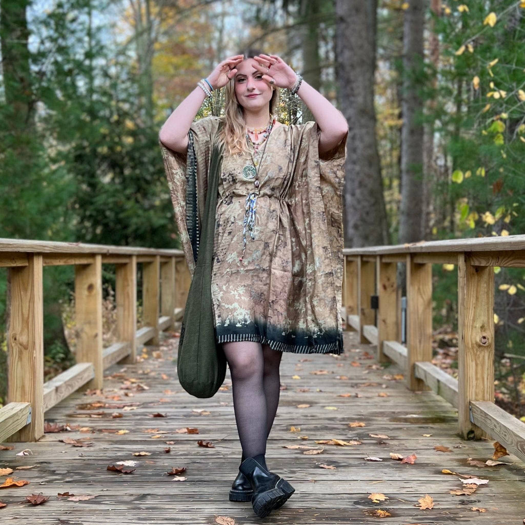 Darn Good Yarn Surplus Aanya Adjustable Short Kaftan — fabric or material detail