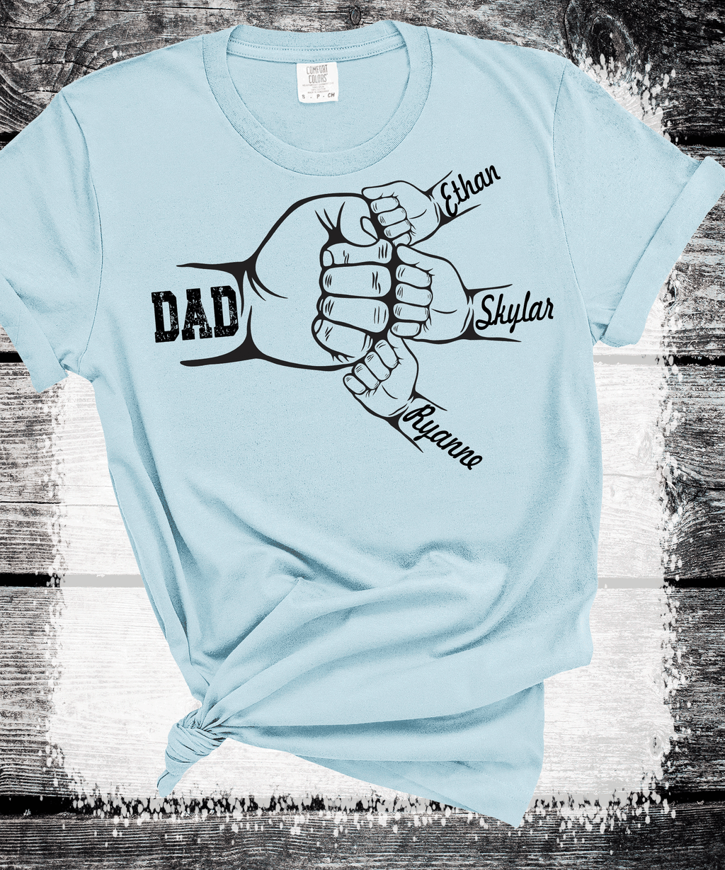 A Blessed Texas Mess Boutique Comfort Colors®  Custom Dad Shirt with Kid Names, Father's Day Gift, New Dad… — lifestyle worn / used context