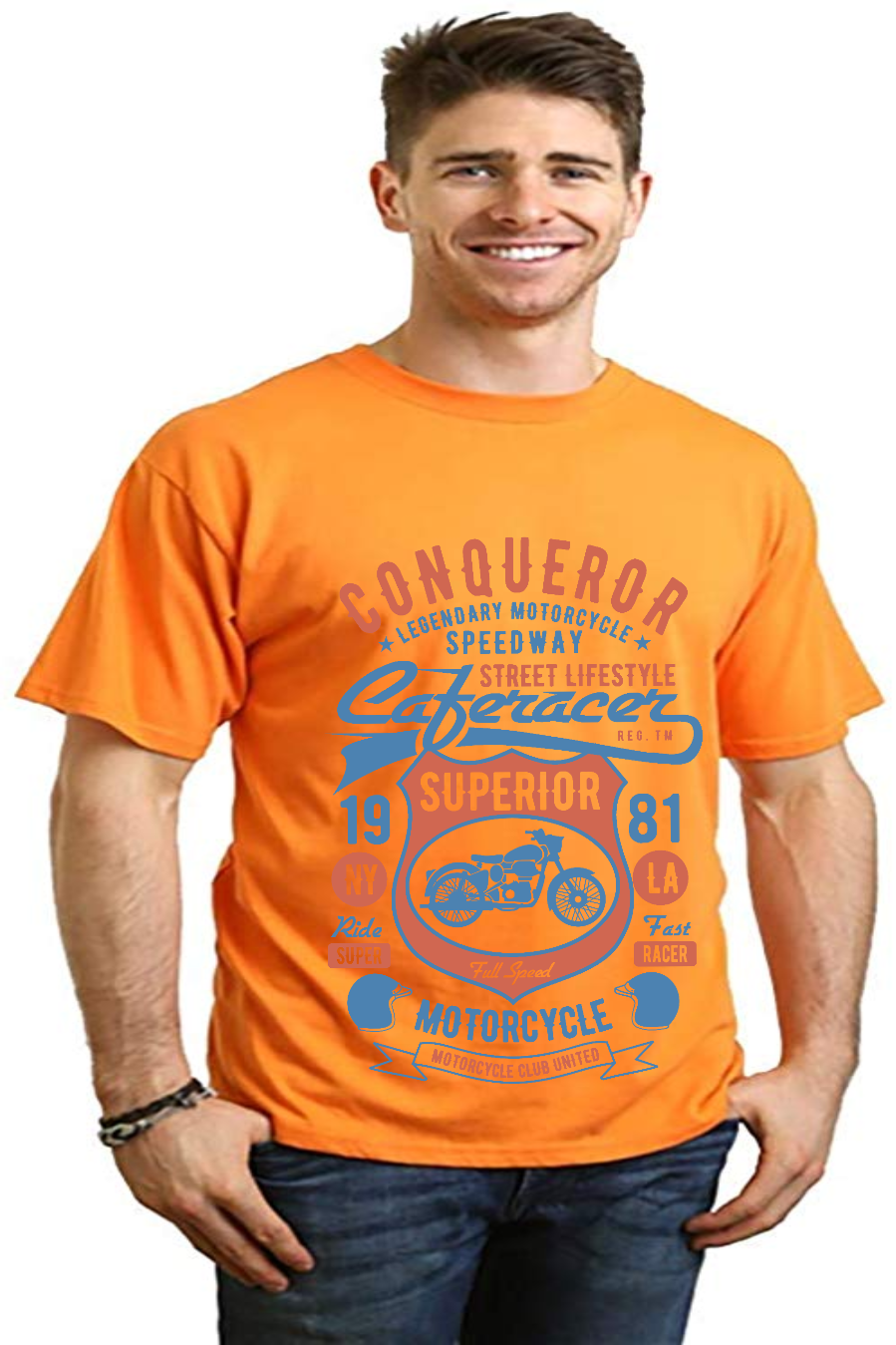 Spun Bamboo Conqueror Speedway Men's Bamboo Viscose/Organic Cotton Short Sleeve Graphic T-Shirt — fabric or material detail