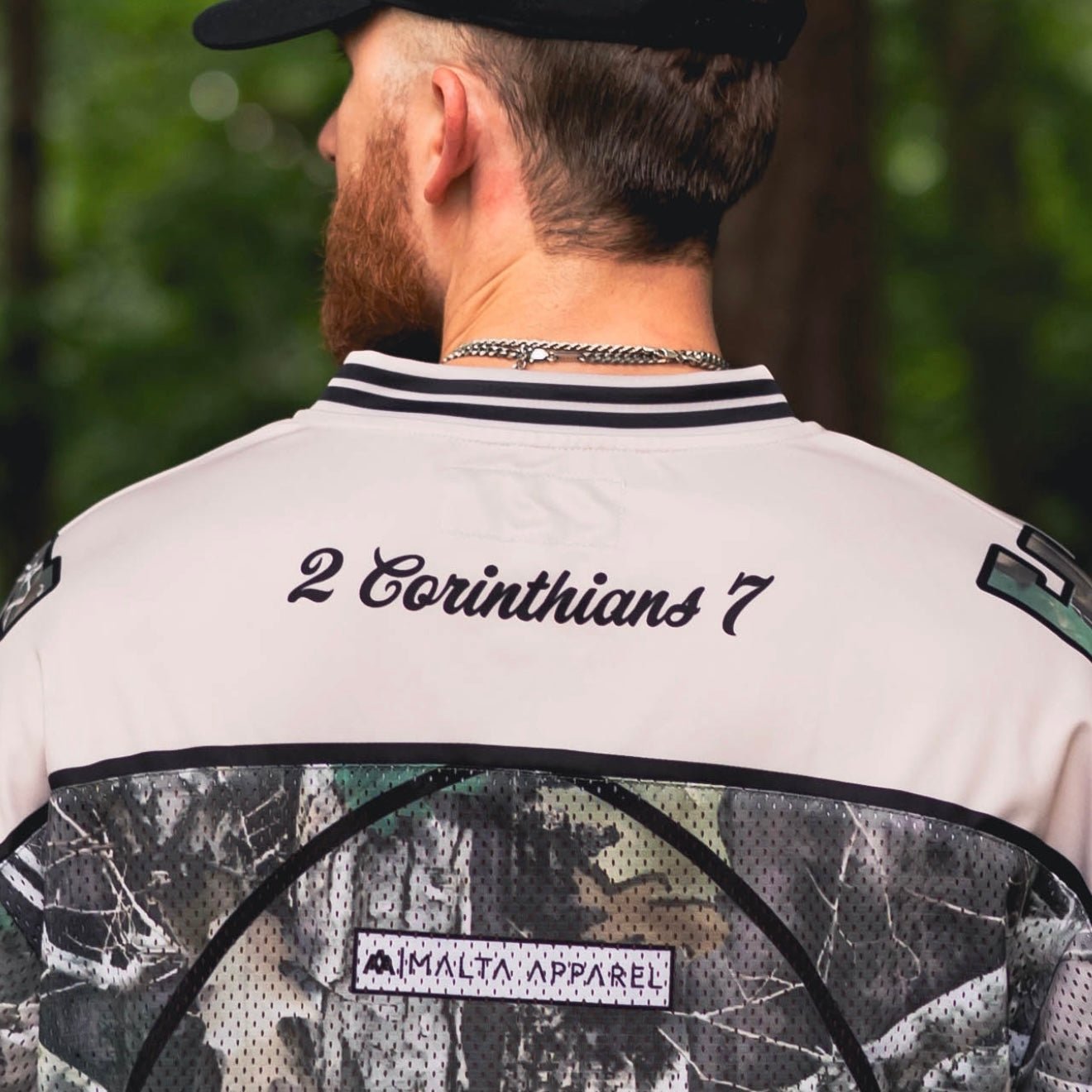 Malta Apparel CONSECRATED Jersey - Cream/Woodland Camo (Oversized Fit) — side view