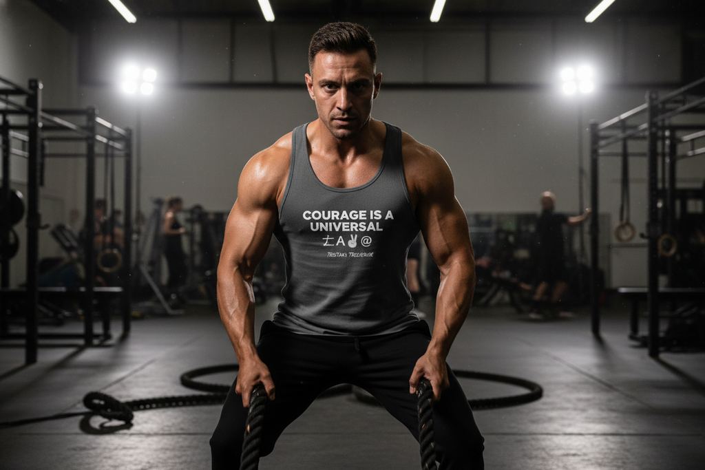 Tristan’s Treehouse Courage is a Universal Language – Tank Top — back view