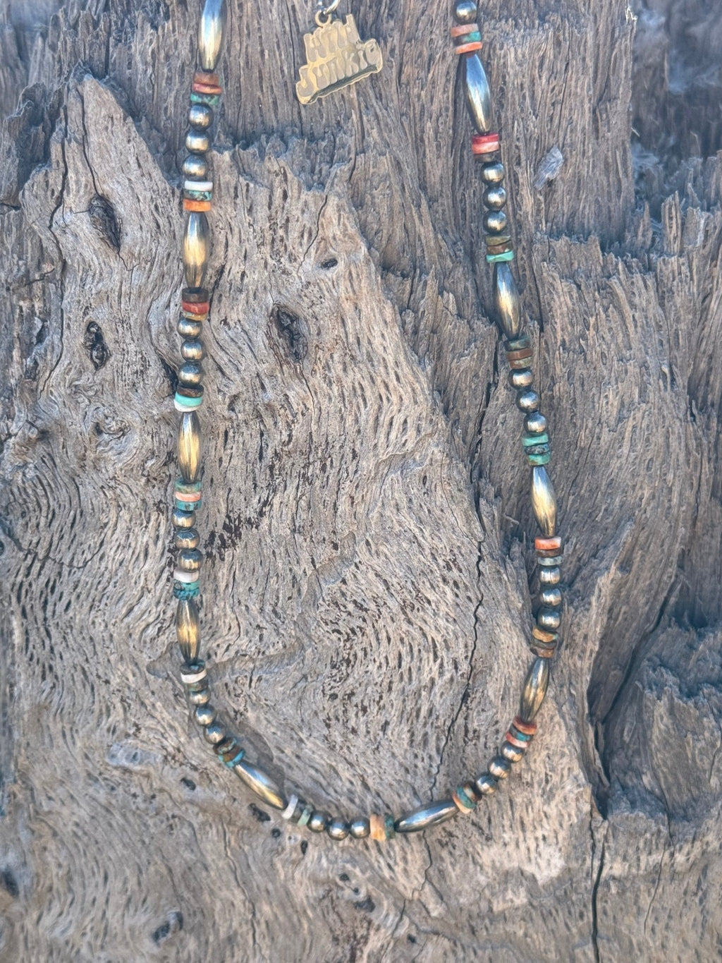 Wild Junkie Sterling Silver Cowboy Trail Heishi Beaded Choker — main product shot