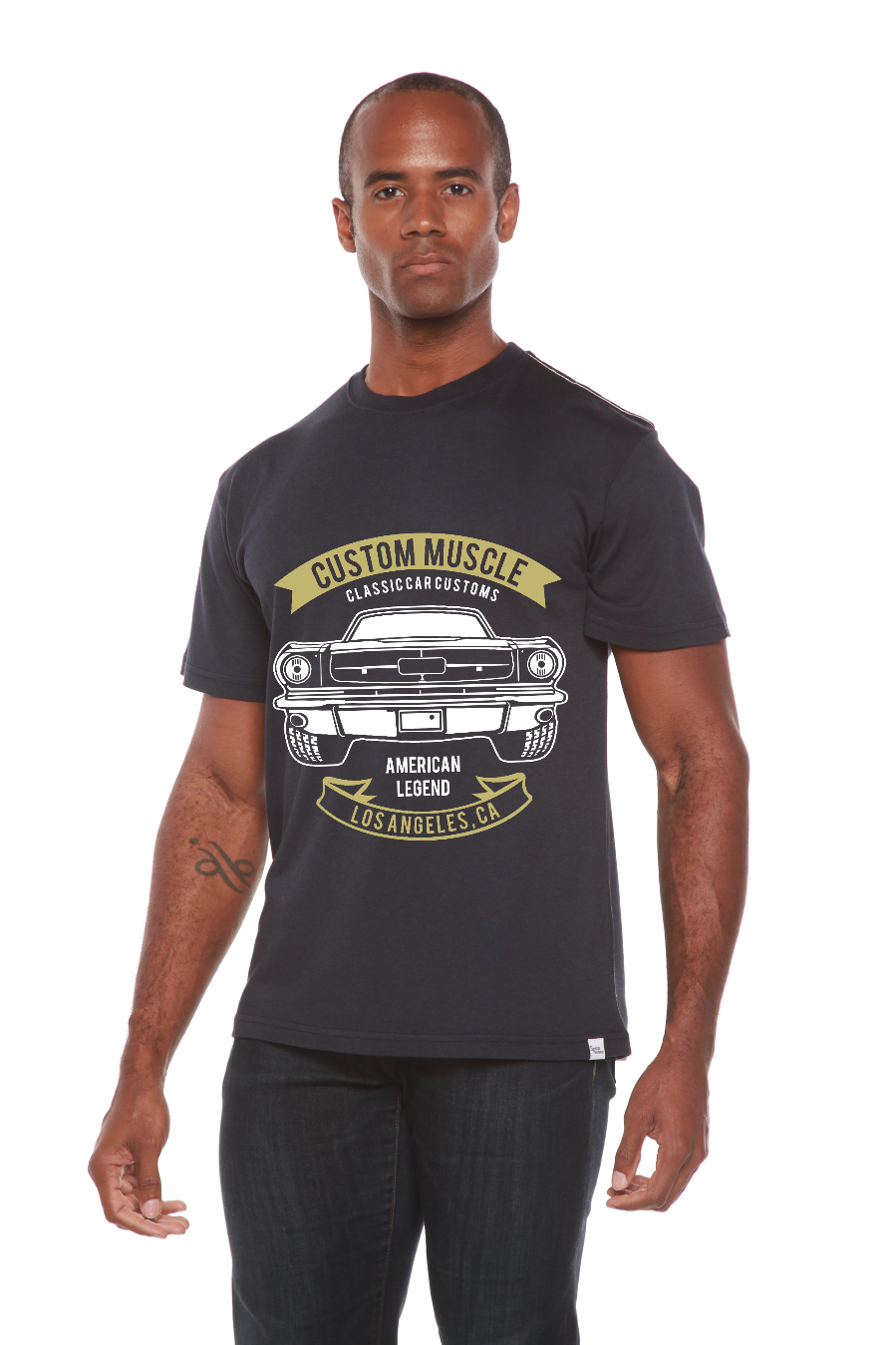 Spun Bamboo Custom Muscle Men's Bamboo Viscose/Organic Cotton Short Sleeve Graphic T-Shirt — lifestyle context